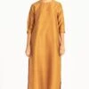 Three Mustard Chanderi Tunic & Pants