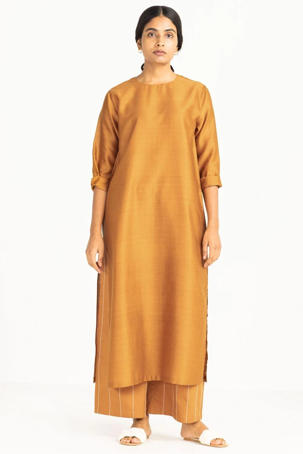 Three Mustard Chanderi Tunic & Pants 3 Three Mustard Chanderi Tunic & Pants