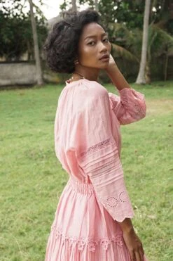 Baju Pink Pintucked Shirt -Inca Sales Store ba 2911baj1 3