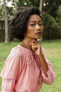 Baju Pink Pintucked Shirt -Inca Sales Store ba 2911baj1 4