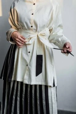 Corpora Studio Organic Cotton Shirt With Tie Up Detail -Inca Sales Store bnw s2 004 2