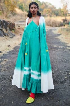 Teal Halterneck Maxi Dress