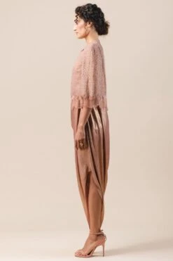 Tarun Tahiliani Old Rose Cape & Draped Dress Set -Inca Sales Store br ssu lsr cp 1 2