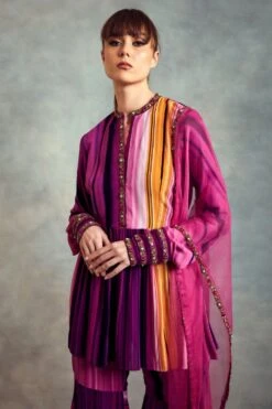 Nikita Mhaisalkar Berry Stroke Sharara Set With Embellishments -Inca Sales Store ca trs22 091 4