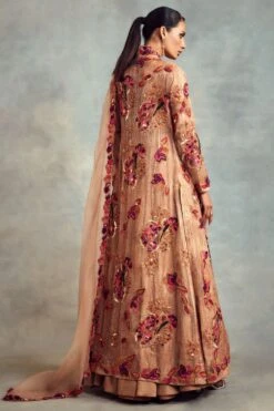 Nikita Mhaisalkar Peach Candy Anarkali Set With Embellished Jacket -Inca Sales Store ca trs22 094 6