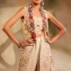 Chandrima Ivory Cutwork Jacket With A Beadwork Lapel -Inca Sales Store cfw21j02 1