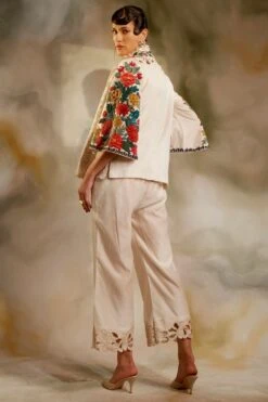 Chandrima Short Ivory Cutwork Jacket -Inca Sales Store cfw21j07 4