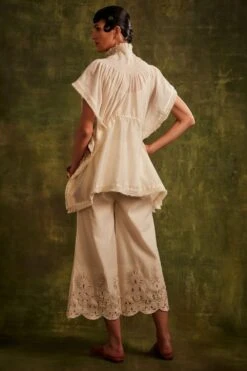 Chandrima Ivory Chanderi Embroidered Kaftan -Inca Sales Store cfw21k27 3