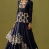 Chandrima Indigo Asymmetric Cutwork Lehenga 2 Chandrima Indigo Asymmetric Cutwork Lehenga -Inca Sales Store ch1126 1