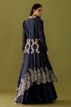 Chandrima Indigo Asymmetric Cutwork Lehenga -Inca Sales Store ch1126 3