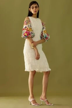 Chandrima Ivory Cold Shoulder Dress -Inca Sales Store ch1209 2