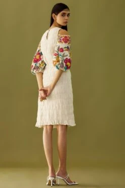 Chandrima Ivory Cold Shoulder Dress -Inca Sales Store ch1209 4