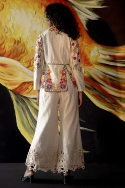 Chandrima Ivory Embroidered Panelled Jacket -Inca Sales Store ch1215 3