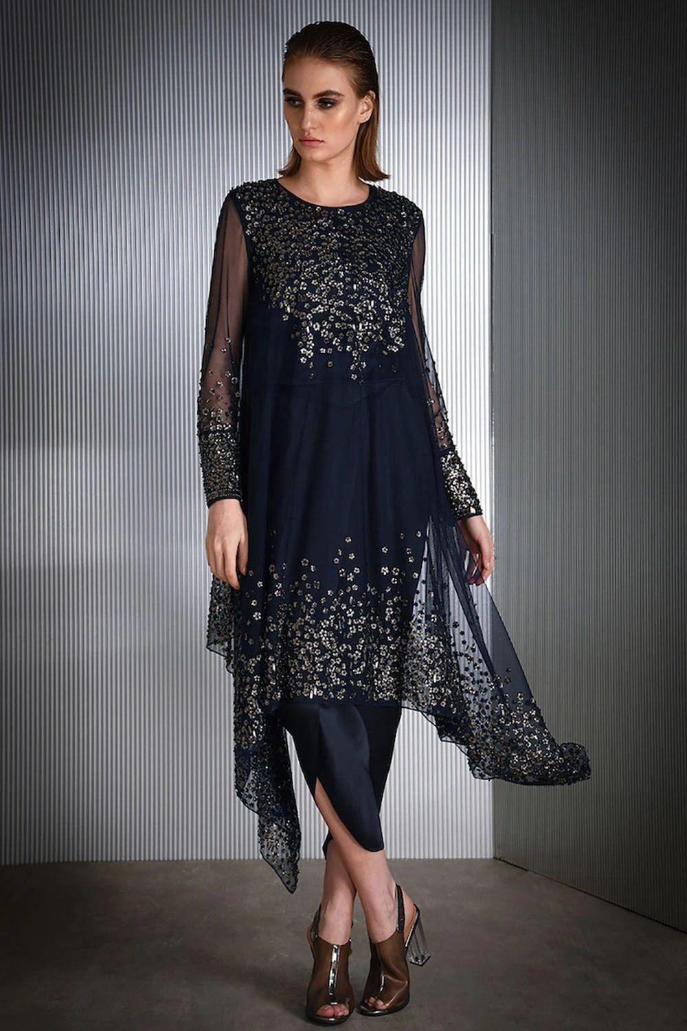 Rohit Gandhi + Rahul Khanna Asymmetric Sequined Kurta 3 Rohit Gandhi + Rahul Khanna Asymmetric Sequined Kurta