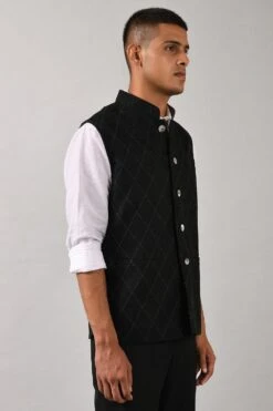 Countrymade Linen Bundi With Stitch Detailing -Inca Sales Store cm btc bd 03 3