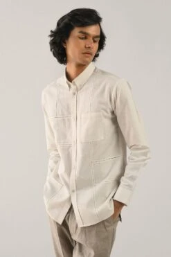Countrymade Ivory Linen Cotton Shirt -Inca Sales Store cm ctd sh 09 2