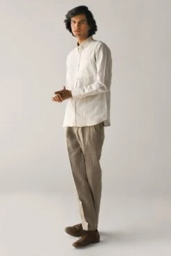 Countrymade Ivory Linen Cotton Shirt -Inca Sales Store cm ctd sh 09 3