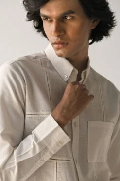 Countrymade Ivory Linen Cotton Shirt -Inca Sales Store cm ctd sh 09 4