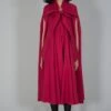 SWGT Fuschia Bow Tie Cape With Pleated Collar