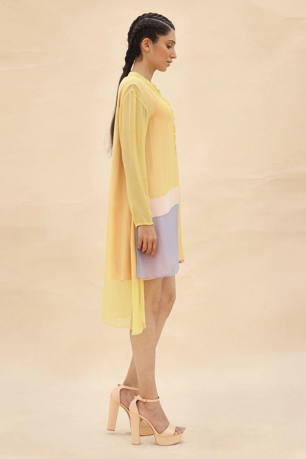 Abhishek Sharma Colour Blocked High Low Tunic 4 Abhishek Sharma Colour Blocked High Low Tunic - Image 2