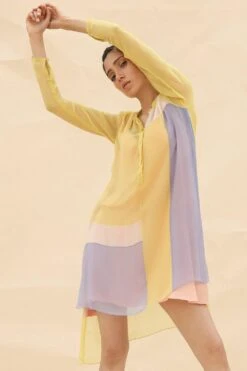 Abhishek Sharma Colour Blocked High Low Tunic 12 Abhishek Sharma Colour Blocked High Low Tunic -Inca Sales Store csh2sunflower 5