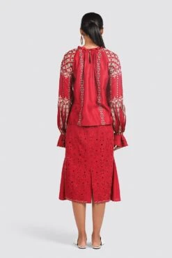 Chandrima Red Chanderi Top -Inca Sales Store css20t09 4 1