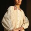Chandrima Ivory Shirt With Embroidered Collar -Inca Sales Store css21t28 1