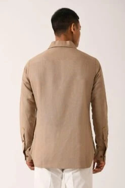 Dhruv Vaish Beige Cotton Linen Shirt -Inca Sales Store d06c0051 4