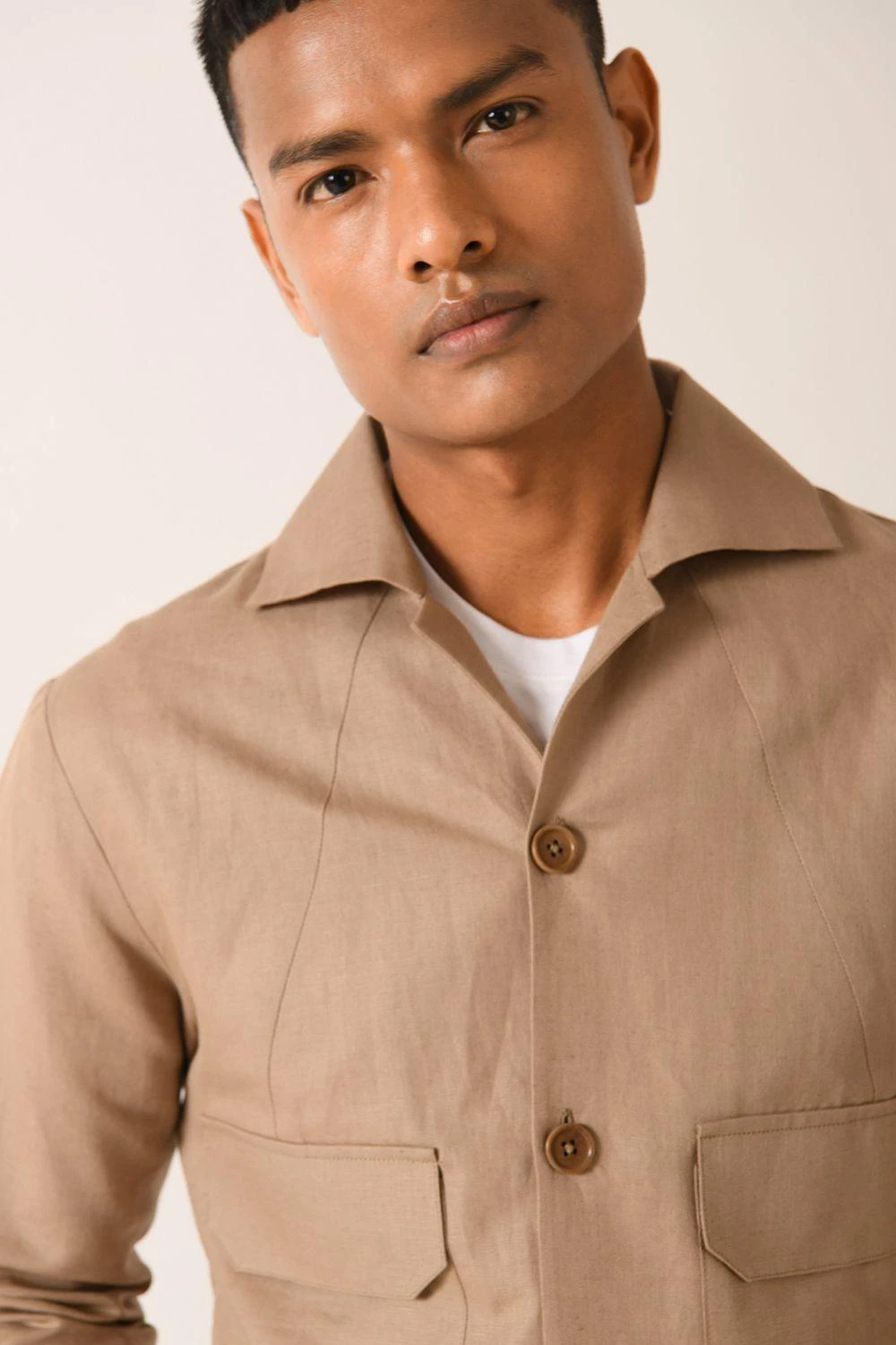 Dhruv Vaish Beige Bomber Shirt 5 Dhruv Vaish Beige Bomber Shirt - Image 3