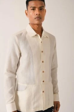 Dhruv Vaish Cream Handloom Cotton Shirt -Inca Sales Store d06c0121 3