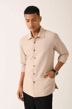 Dhruv Vaish Sand Stone Handloom Cotton Shirt -Inca Sales Store d06c0121a 3