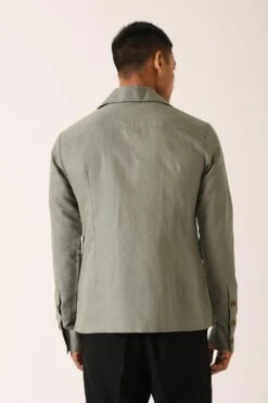 Dhruv Vaish Sage Green Flap Pocket Shirt -Inca Sales Store d06c0141b 3