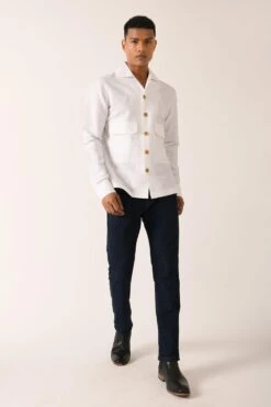 Dhruv Vaish White Flap Pocket Shirt -Inca Sales Store d06c0141c 3