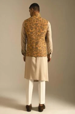 Dhruv Vaish Ochre Embroidered Jawahar Jacket -Inca Sales Store d06w0111 674 4