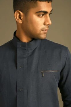 Dhruv Vaish Shirt With Zipper And Snap Buttons -Inca Sales Store das17hc2421 3