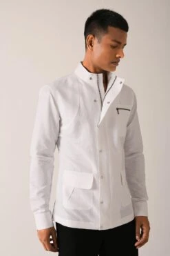Dhruv Vaish White Shirt With Side Zipper & Snap Buttons 10 Dhruv Vaish White Shirt With Side Zipper & Snap Buttons -Inca Sales Store das17hc2421 4 1