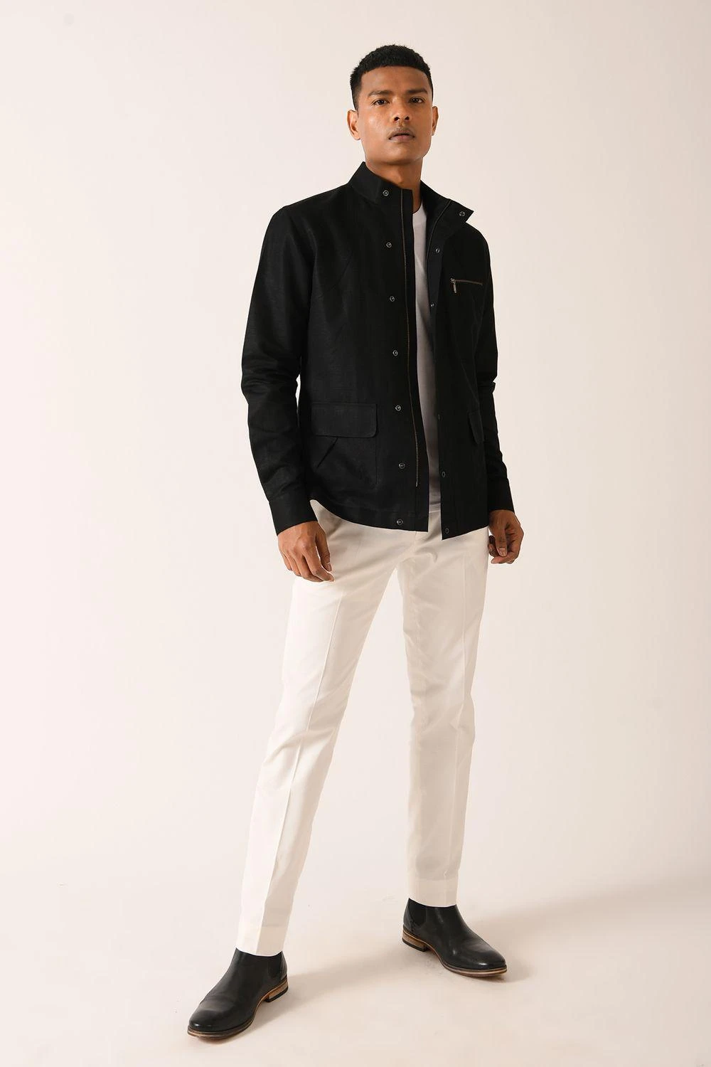 Dhruv Vaish Black Shirt With Side Zipper & Snap Buttons 4 Dhruv Vaish Black Shirt With Side Zipper & Snap Buttons - Image 2
