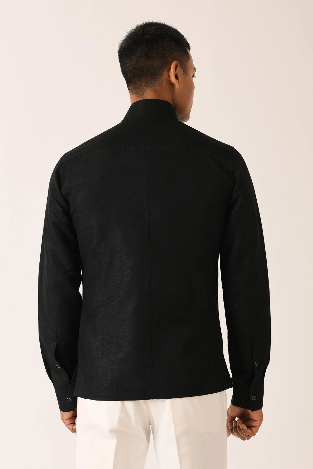 Dhruv Vaish Black Shirt With Side Zipper & Snap Buttons 7 Dhruv Vaish Black Shirt With Side Zipper & Snap Buttons - Image 5
