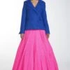Itrh Blue Crystal Blazer & Pink Lehenga Set