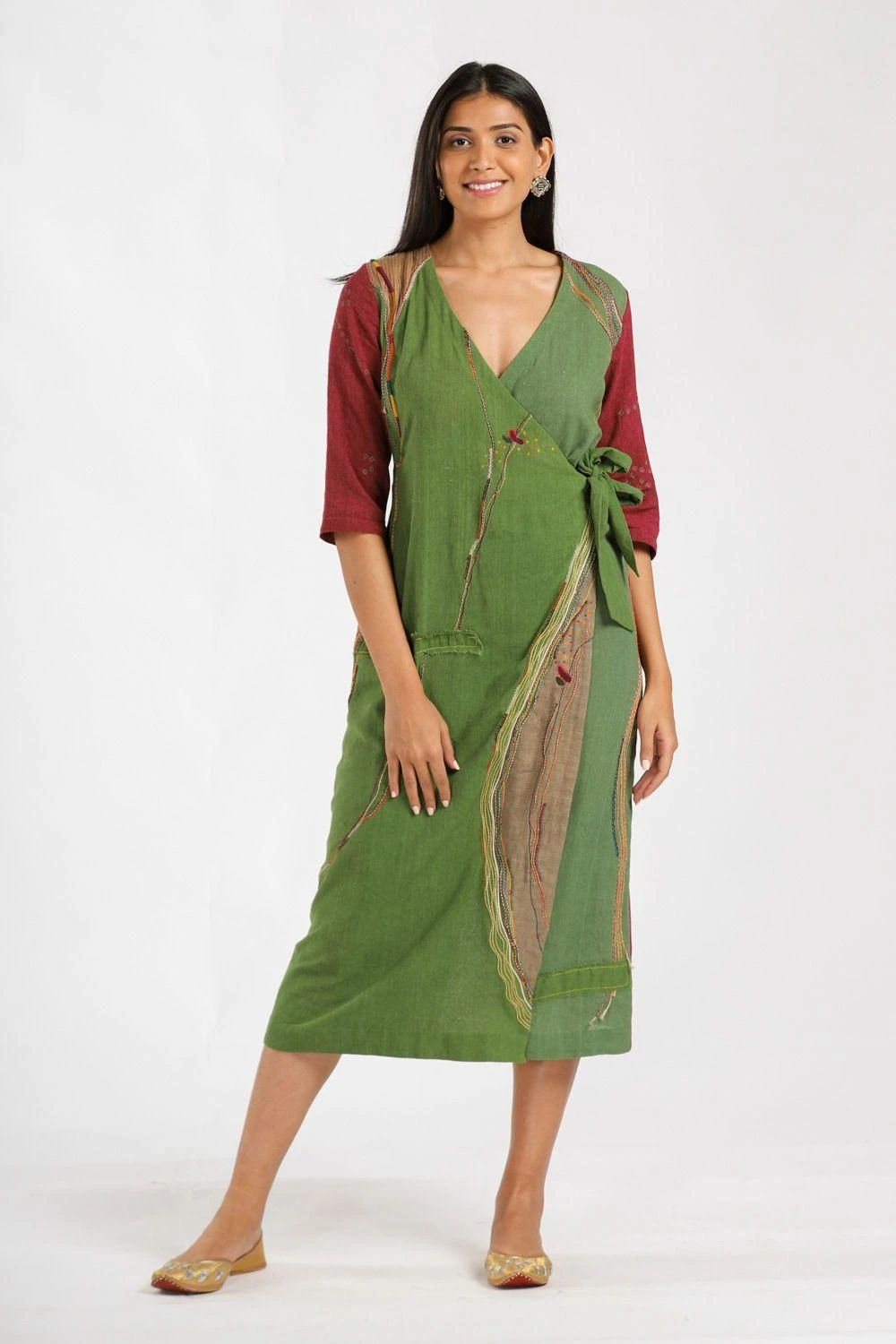 Medha Colour Blocked Wrap Dress 4 Medha Colour Blocked Wrap Dress - Image 2