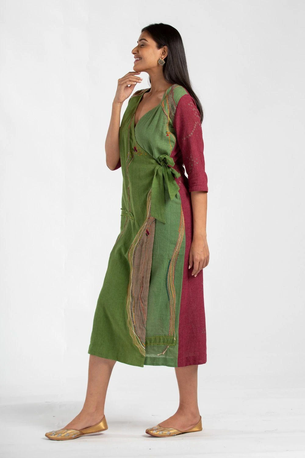 Medha Colour Blocked Wrap Dress 5 Medha Colour Blocked Wrap Dress - Image 3