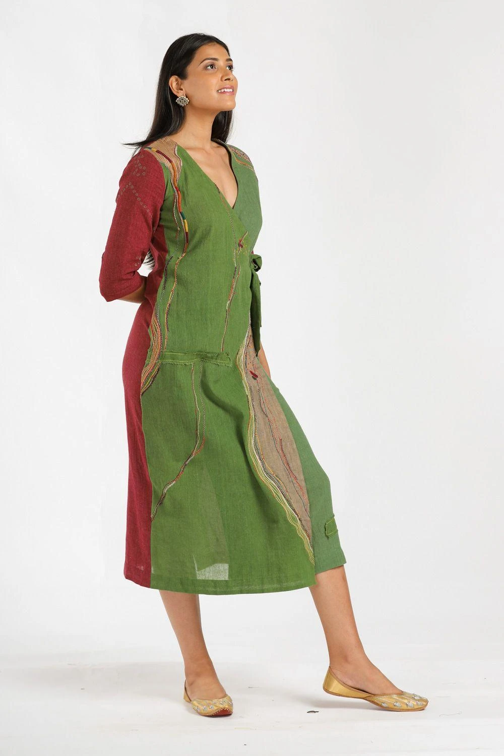Medha Colour Blocked Wrap Dress 6 Medha Colour Blocked Wrap Dress - Image 4
