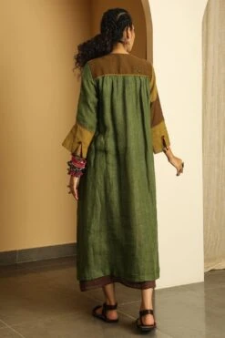 Medha Green Panelled Kurta With Embroidered Yoke -Inca Sales Store dr s21 gyy 3 2