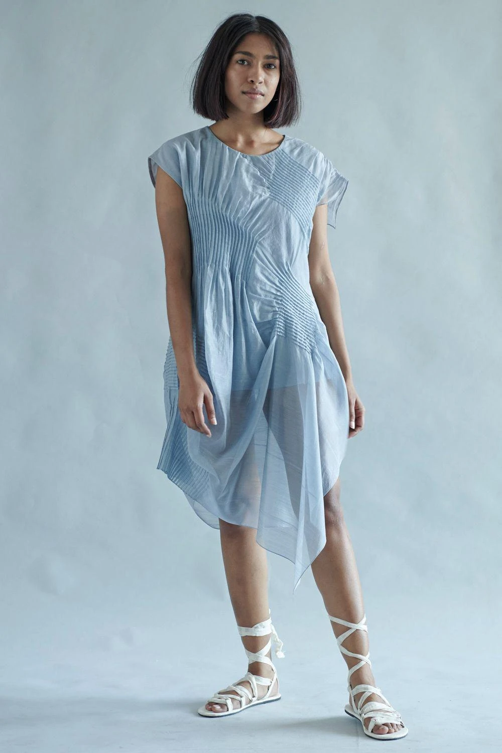 SWGT Blue Pintuck Sculpted Dress 3 SWGT Blue Pintuck Sculpted Dress