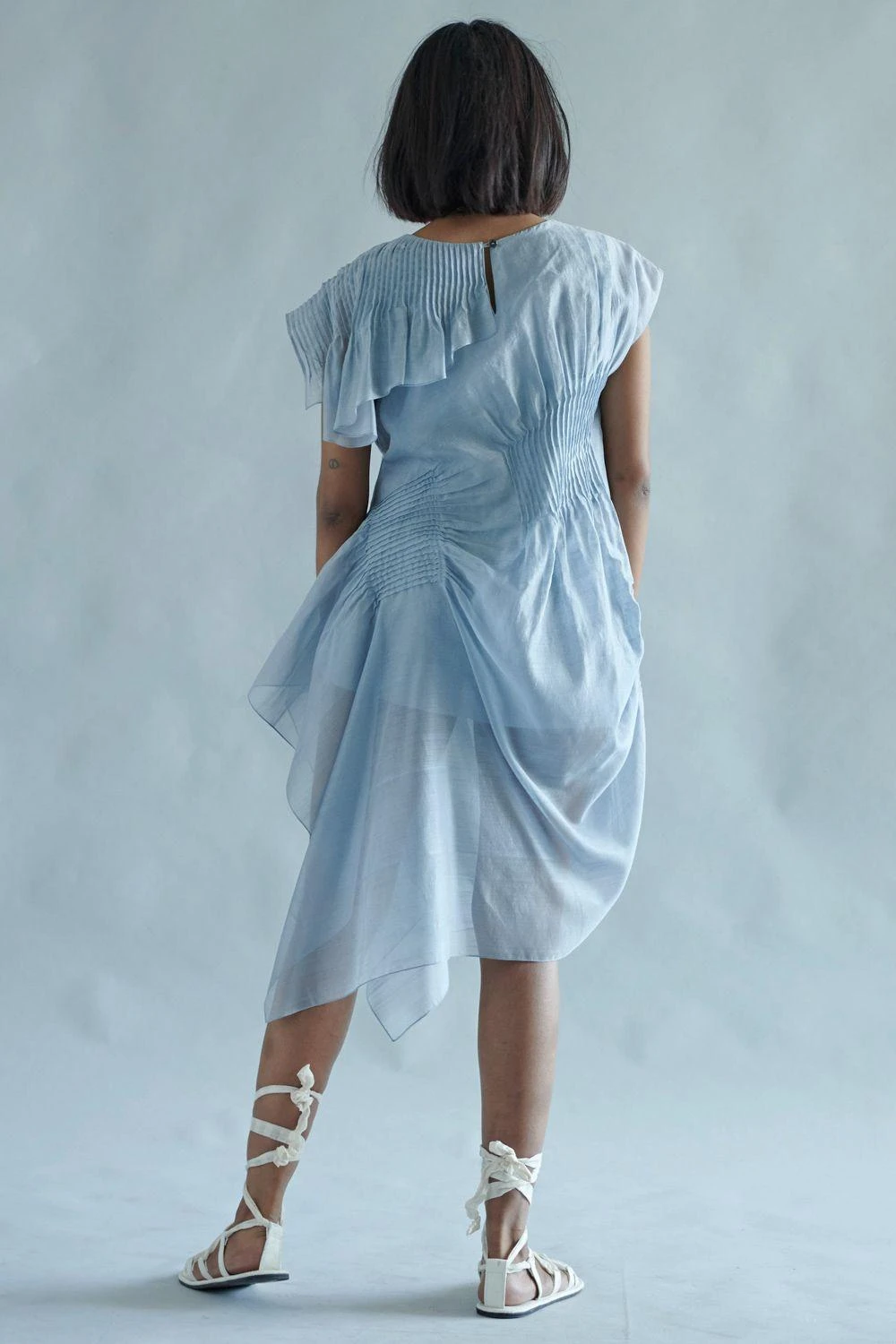 SWGT Blue Pintuck Sculpted Dress 5 SWGT Blue Pintuck Sculpted Dress - Image 3