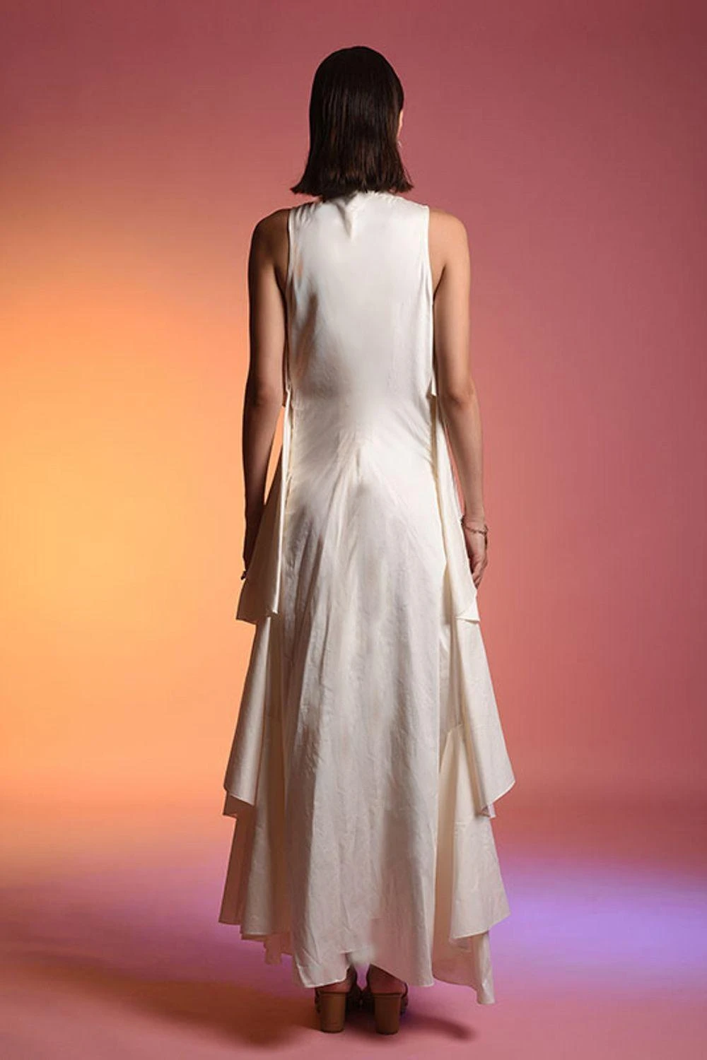 ECHO Ivory Cotton Ruffle Maxi Dress 6 ECHO Ivory Cotton Ruffle Maxi Dress - Image 4