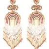 Deepa Gurnani Ivory Long Tassel Earrings 2 Deepa Gurnani Ivory Long Tassel Earrings -Inca Sales Store er4767red 1