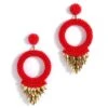 Deepa Gurnani Red Beaded Chandelier Earrings -Inca Sales Store er4817red 1 1