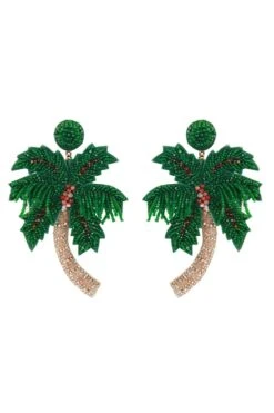 Deepa Gurnani Palm Tree Studded Earrings