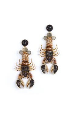 Deepa Gurnani Lobster Studded Earrings
